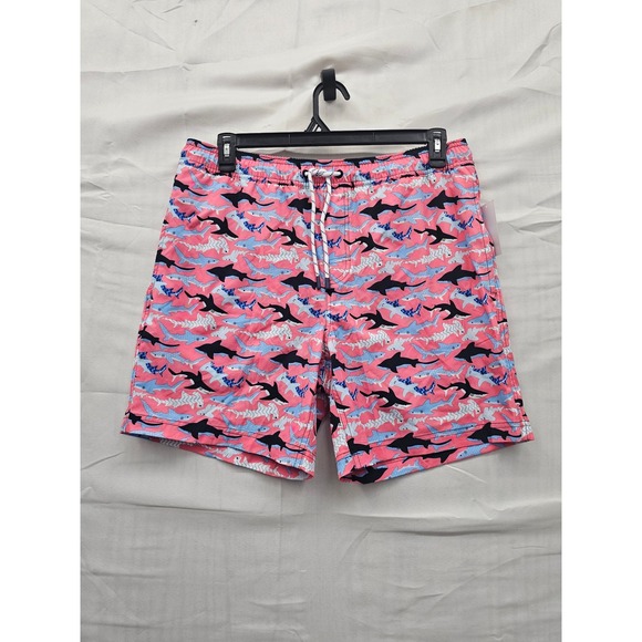 Member's Mark Other - Member's Mark Mens Resort‎ Swim Trunks Pink Poly Blend Shark Casual Size Large